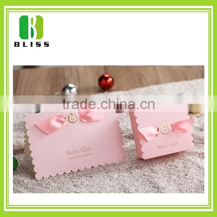 Hot-Selling High Quality Low Price Custom folding lovely 3d ribbon music birthday greeting card