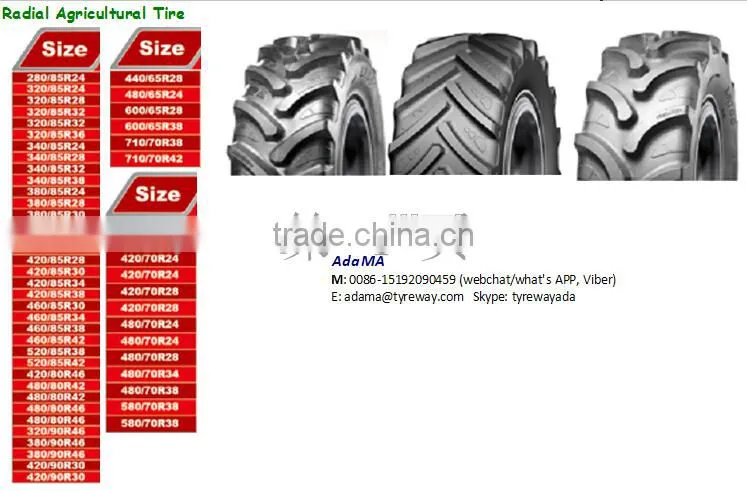 Radial agricultural tire 460/85R38, 420/85R28,340/85R28