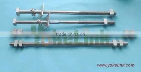 316 ,304 stainless steel double arming bolt with square nut