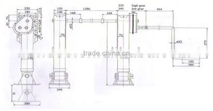 ISO High Quality Steel Outside Gear Holland Type 28T Trailer Landing Gears