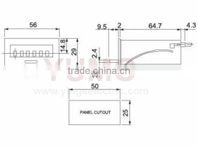 MCF-6X 6 digit with zero clear Electromagnetic counter