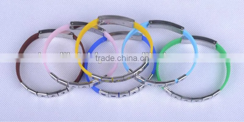 silicone bracelet with metal