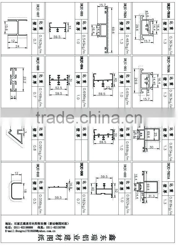 Aluminum Alloy Profiles of Window Frame Component