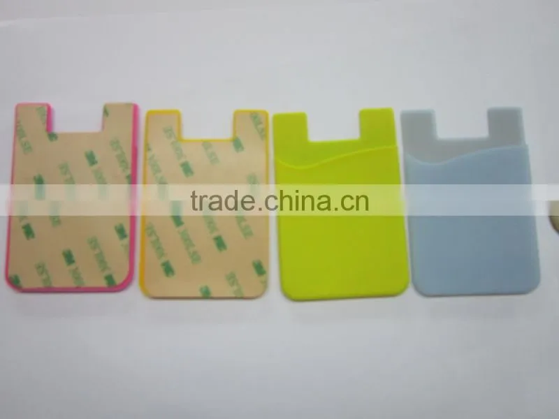 Eco-friendly Reusable Soft touch Cheap silicone phone case card holder