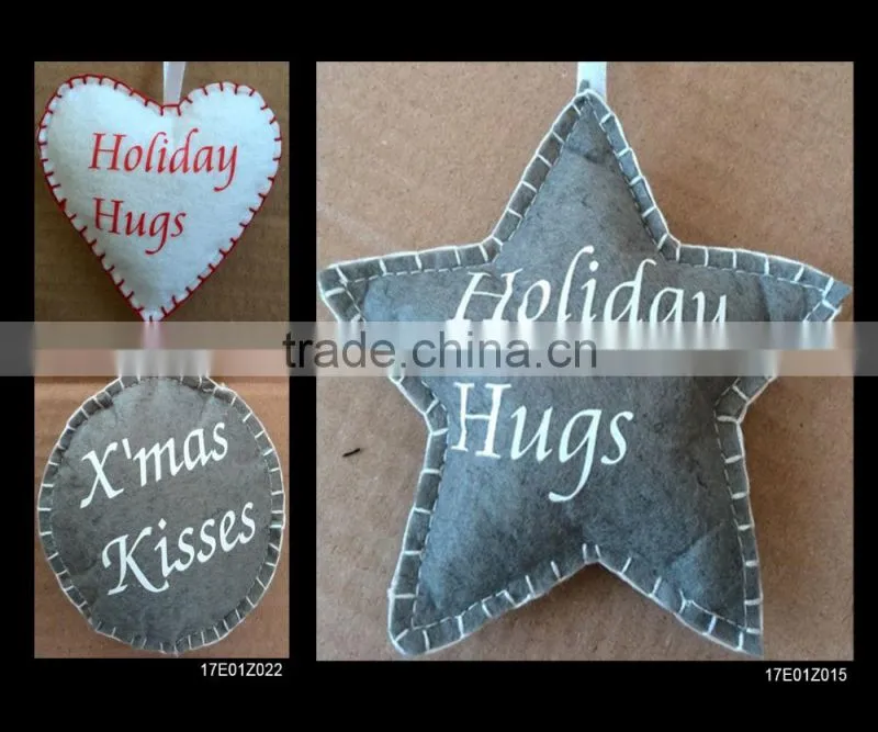 Mini Tree Ornaments Red Star With Snowflake Pattern