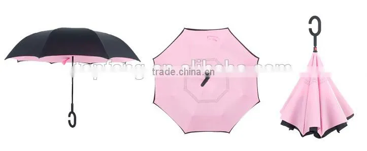 Reverse umbrella C hook handle double layer reverse umbrella double layer umbrella