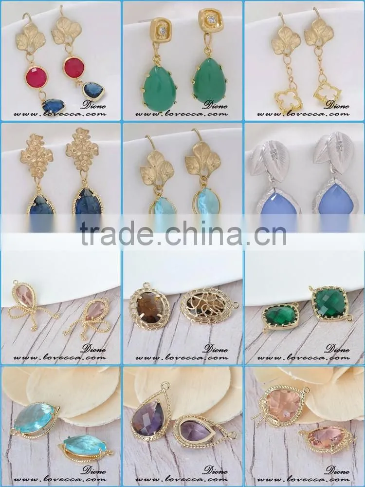 Fashion EarringJewelry Shinney Gemstone Hoop Earring with 18K Gold Plated