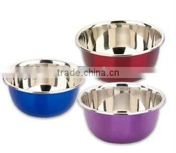 Hot sell stainless steel mixing bowl colored bowl