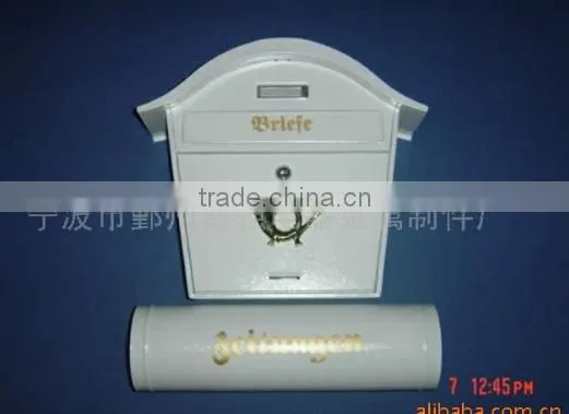 FQ-103 Wall mounted iron plate mailbox with or without newspaper cube for outside can be painting with different colors