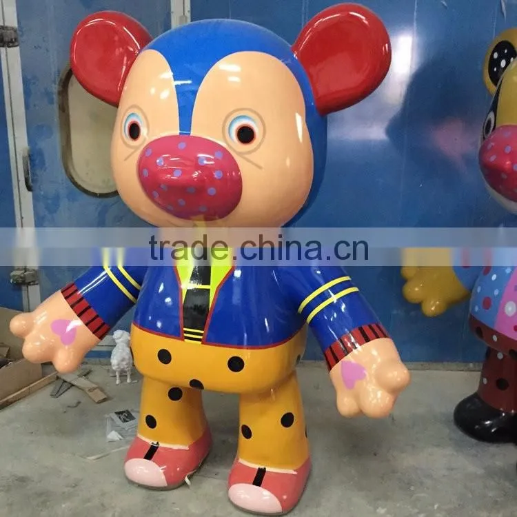 FRP bear cartoon figurine for shopping mall