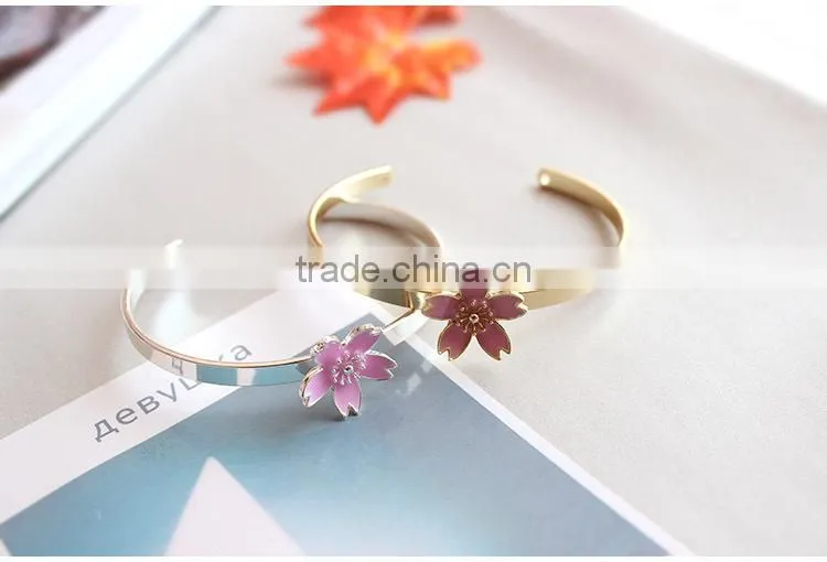 cherry blossom cuff bangle gold bangle flower cuff bangle