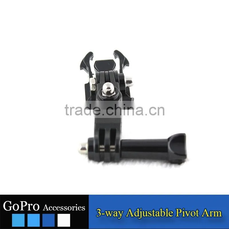 2016 New Wholesale adjustable 3-way pivot arm for sports camera accessory