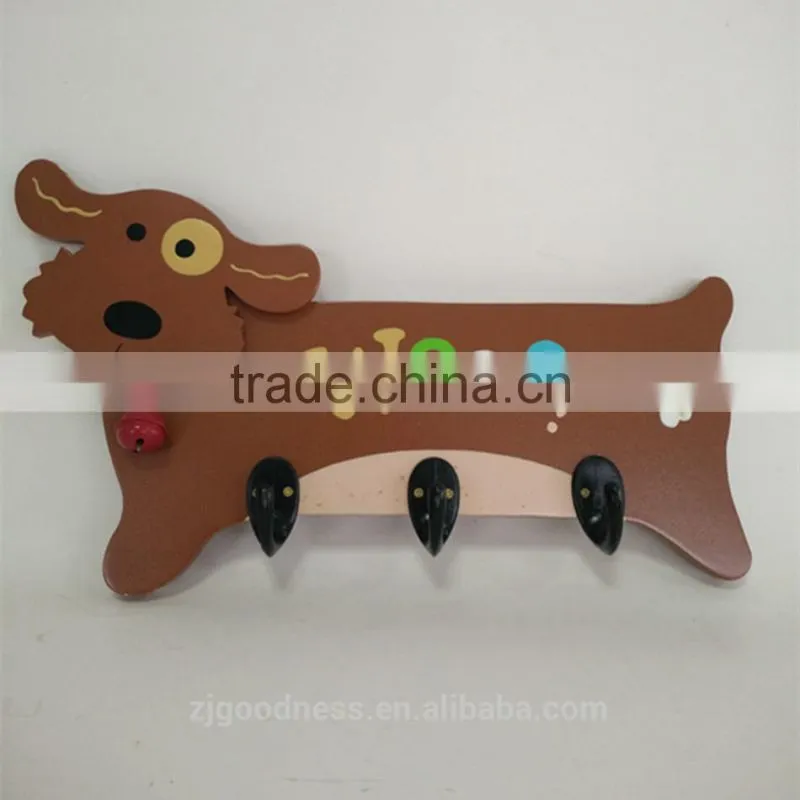 Hot sale dog pet animal print home decoration wooden wall hook