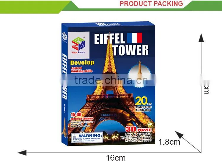 wholesale kids intelligence toys diy world architecture 3d puzzle