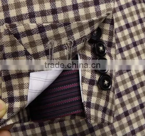 High quality TR business suits/ italy style suits for men/Grid styles Functional buttons on sleeve