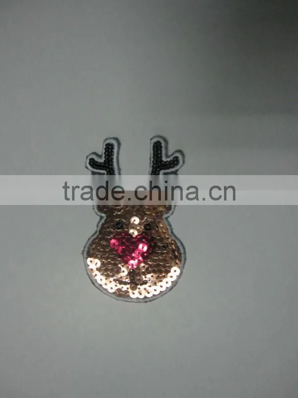 embroidery custom animal sequin badges