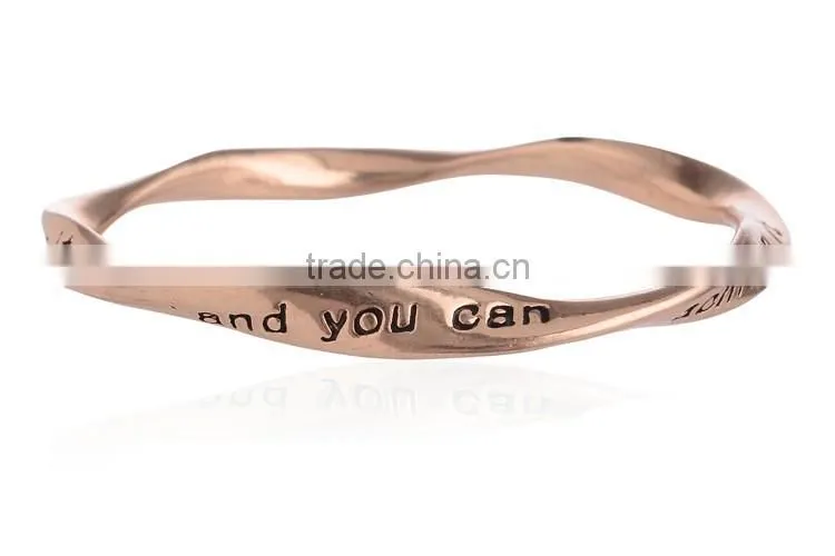 custom inspired words bangles bracelets jewelry saying phrase engraved metal bangles bracelets best family friendship gifts