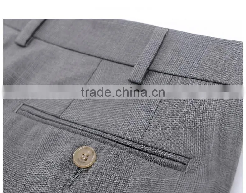 New Design Double Breast Light Grey Coat Pant Business Men Suit