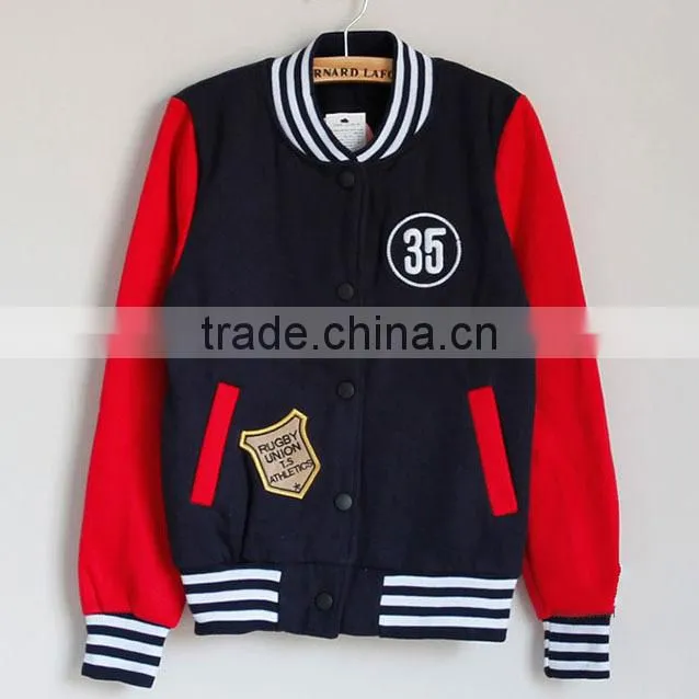 Custom Lady's baseball jacket/custom women's baseball jacket