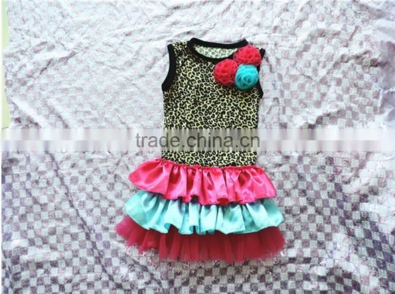 Pernickety boutique fashion lepord prints flower top baby girls clothes organic cotton ruffled infant toddler girls clothing