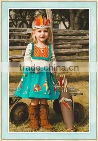 2016 wholesale boutique children's clothing thanksgiving parade dress baby kids outfits girl's boutique clothing sets