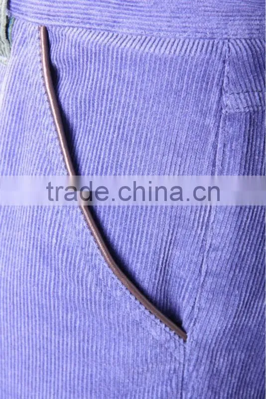 fashion leisure pants purple color corduroy PR13Q152