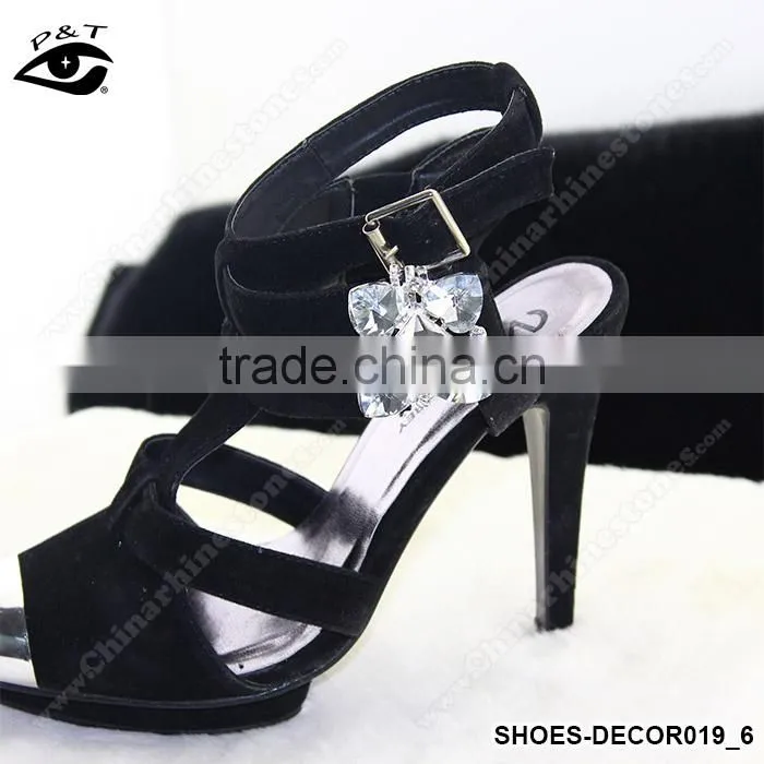 Fashion Classical Flower Shaped Crystal Rhinestone Ornament Accessories with metal clip for high heel shoe wedding shoes