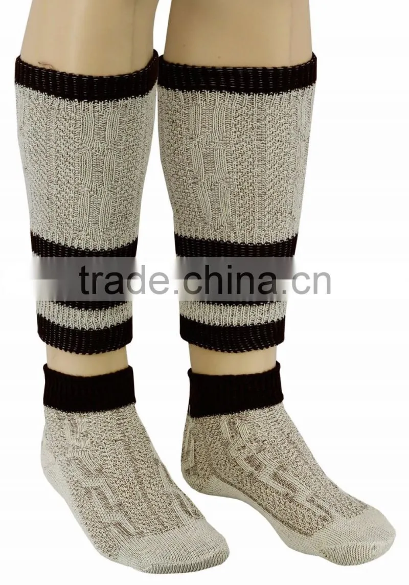 Bavarian Calf Socks Brown-green
