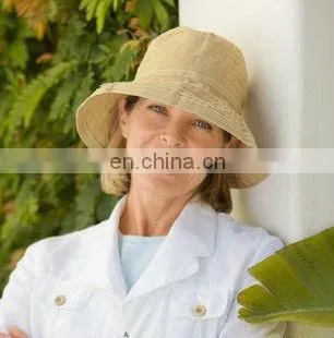 Custom Leather Strap Bucket Hat Denim Fabric