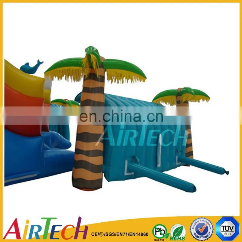 Colorful inflatable theme park on land