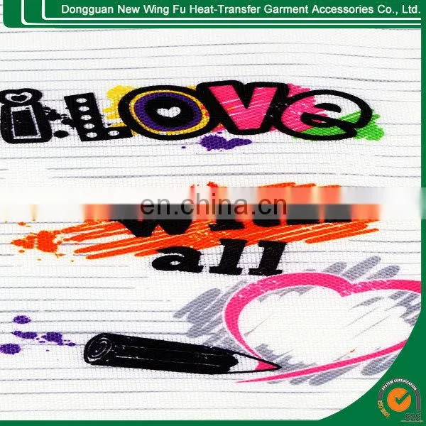 heat transfer film for eva slipper , t shirts , backpack