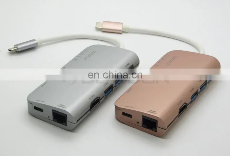 USB C Hub 8 in 1 Multi Port Adapter Type C Combo Hub for Macbook pro