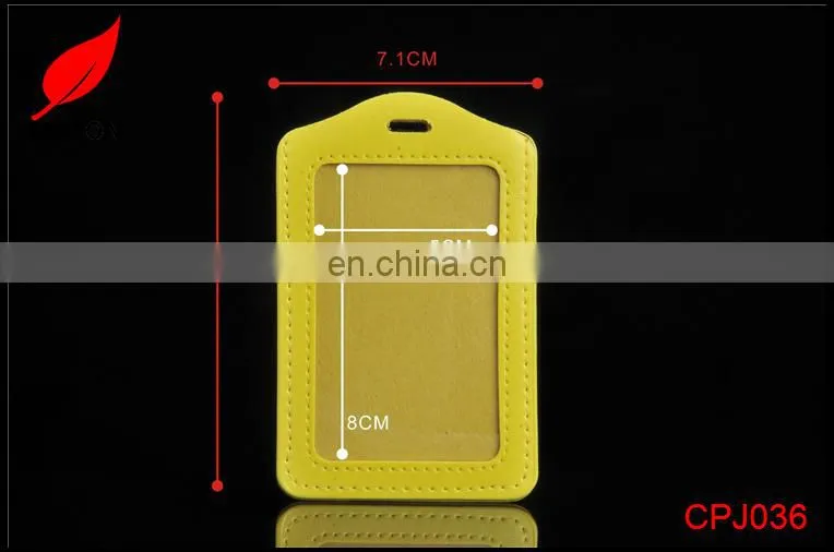 Factory supply transparent PU ID card holder
