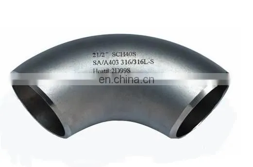 Pipe fitting 316 304 Stainless Steel Elbow Type 45 and 90 Degree
