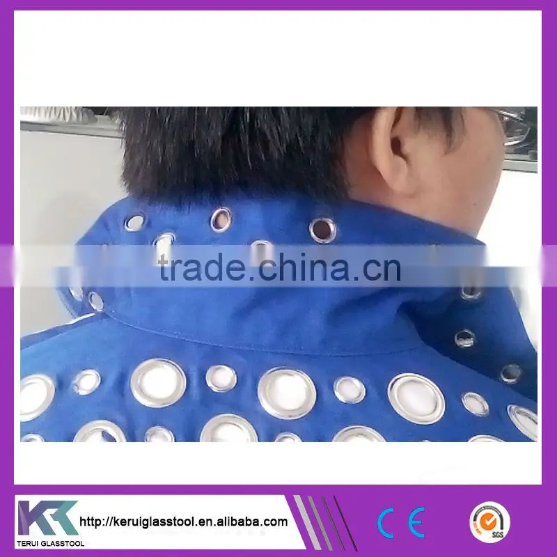 Blue color Tatting labour protection safety garment brass button manufacturer price (V060)