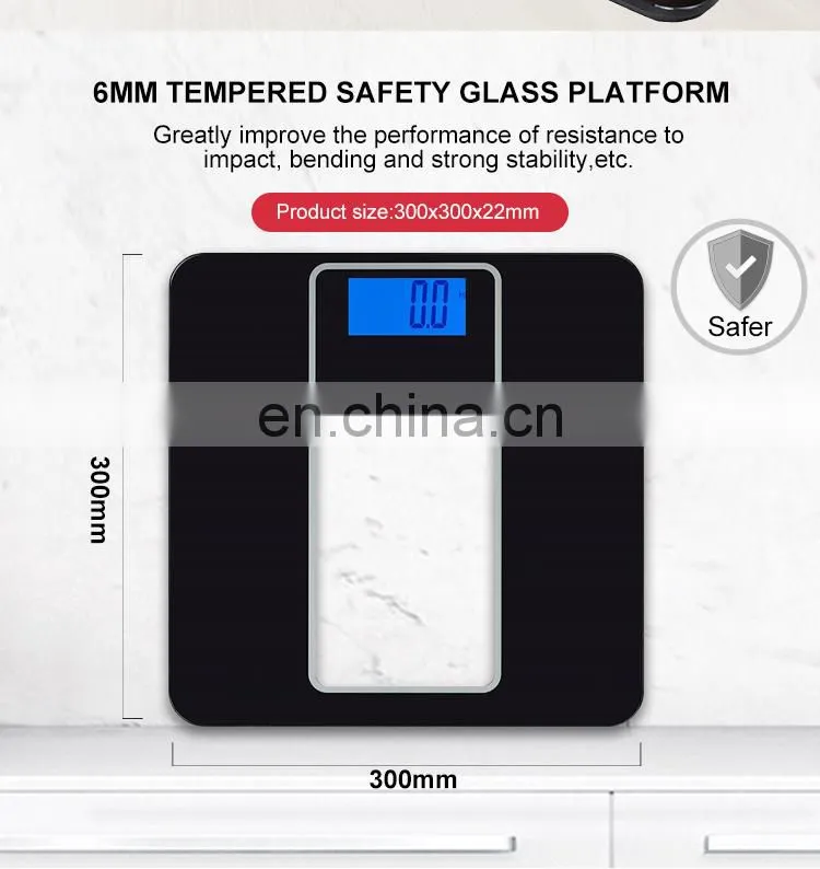 Custom OEM Accurate Glass 180KG Digital Personal Weighing Scales Of Bathroom