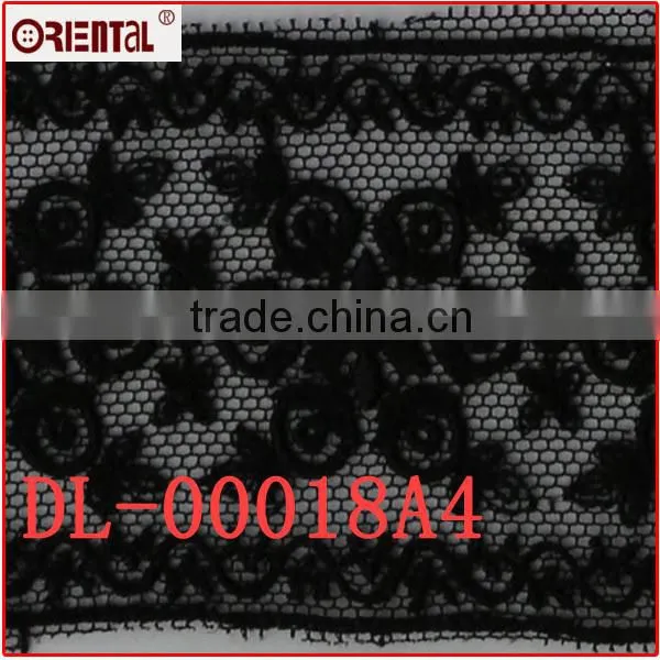 the beautiful design Classical black flower embroidery lace