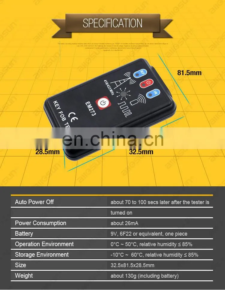 Remote Controller Tester Radio Frequency Keyfob Tester Handheld Portable Infrared Remote Test all-sun EM273