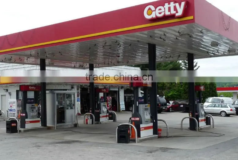 Low price steel space frame structure gas station canopy