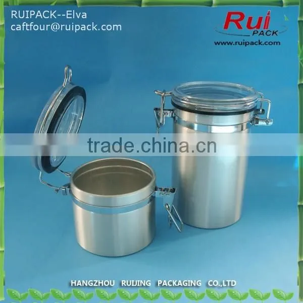 aluminum jar, aluminum container