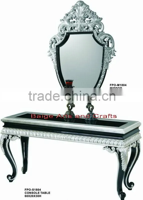 Antique Wall Decorative Wood Console Table and Mirror S-1804B