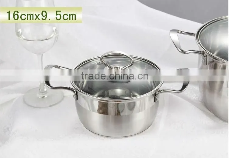 Stainless steel kitchenware sets 12pcs portable carry stainless steel cookware sets