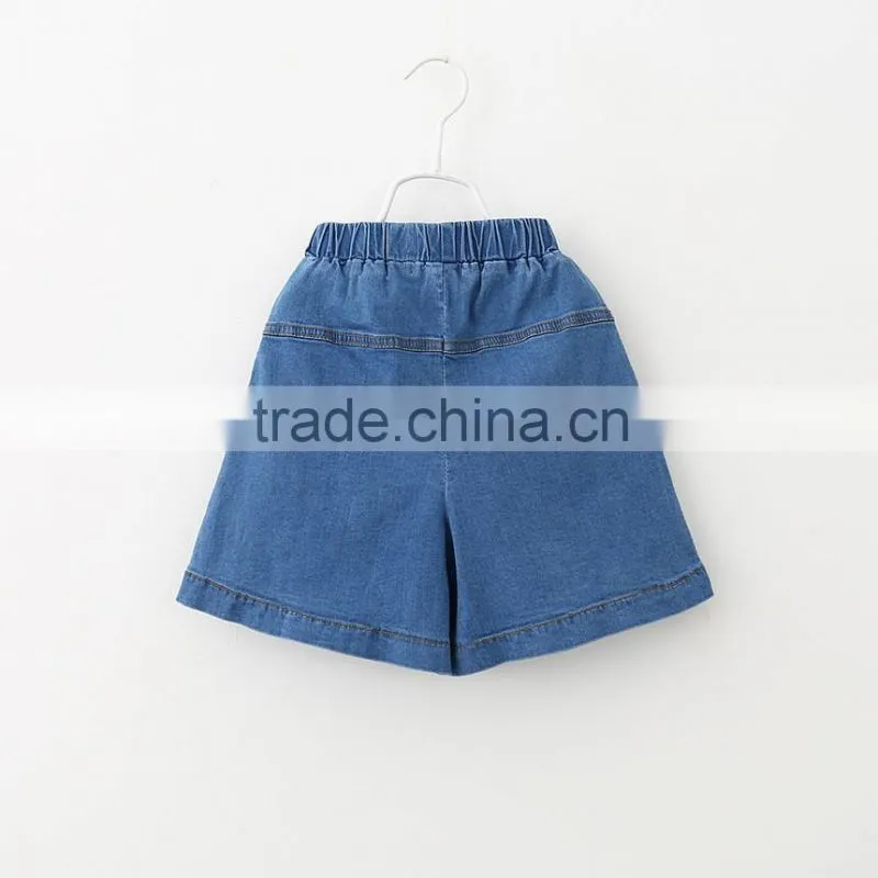 Girl Clothing Korean Cute Baby Girl Beaded Clothes Shorts 2016 New Summer Girl Pearl Pocket Jeans Lovely Girl Short Pants