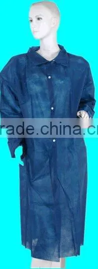 Disposable PP Lab coat S M L XL 2XL 3XL 4XL 5XL non woven single use with 4 snaps red yellow blue white