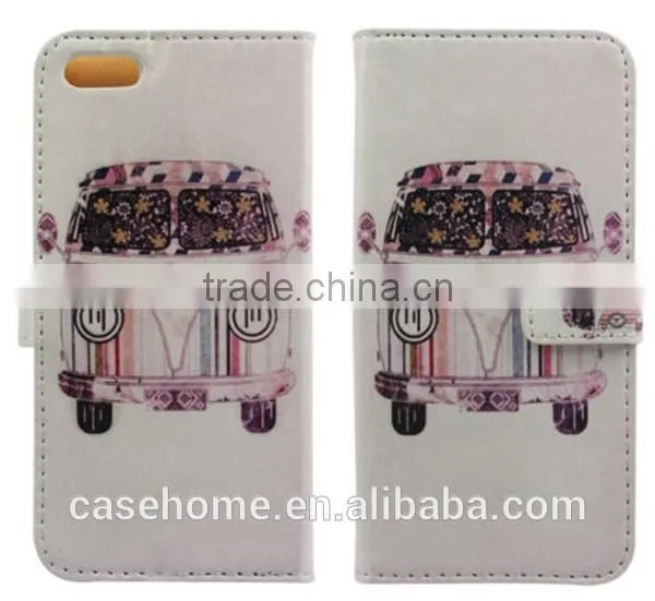 Printed patterns Wallet Flip PU Leather case For iPhone4 4s 5 5s 5c 6