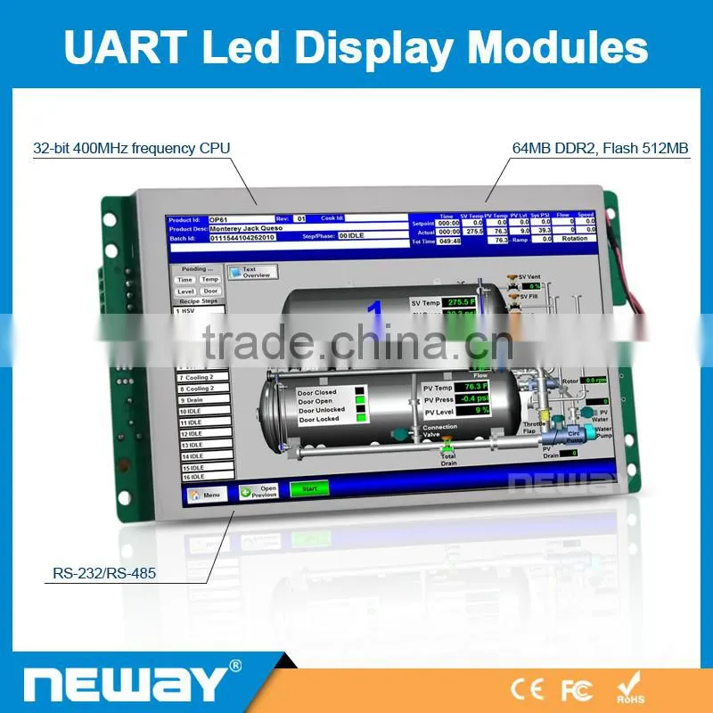 Customized 7 inch Touch LCD screen UART TTL RS232 Module