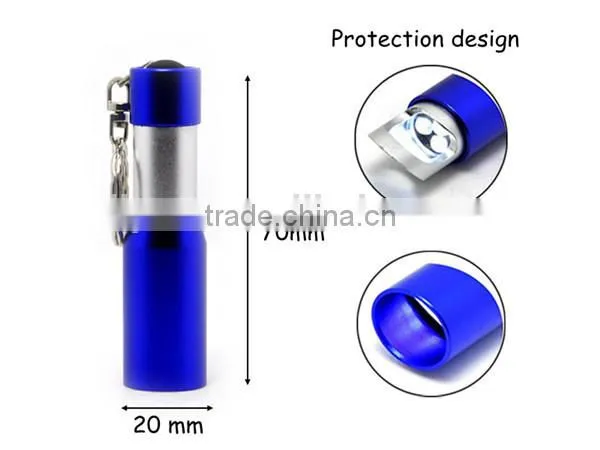 (1500348) Promotional Aluminum Mini 3 LED Flashlight Keychain with Bottle Opener