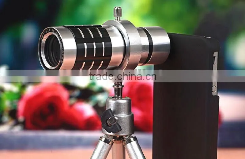 12X Optical Zoom Telephoto Lens with Mini Tripod+ Case For Apple iPhone 4/4S