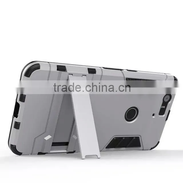 TPU Rubber Back Stand Case for Huawei nexus 6p TPU+PC Cover Case with Stents MT-4904
