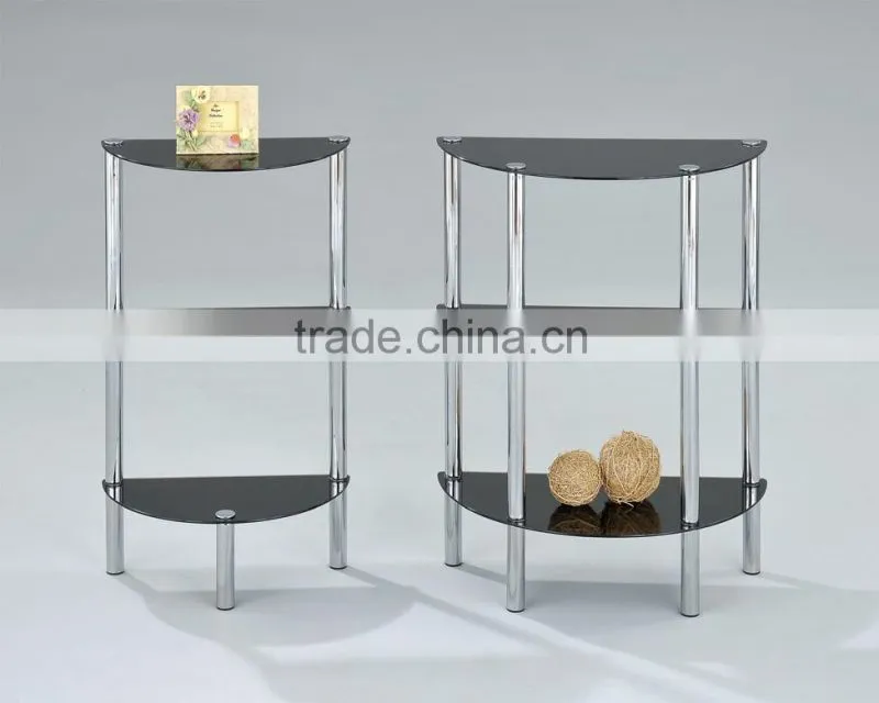 Oval chrome three layer Display Shelf